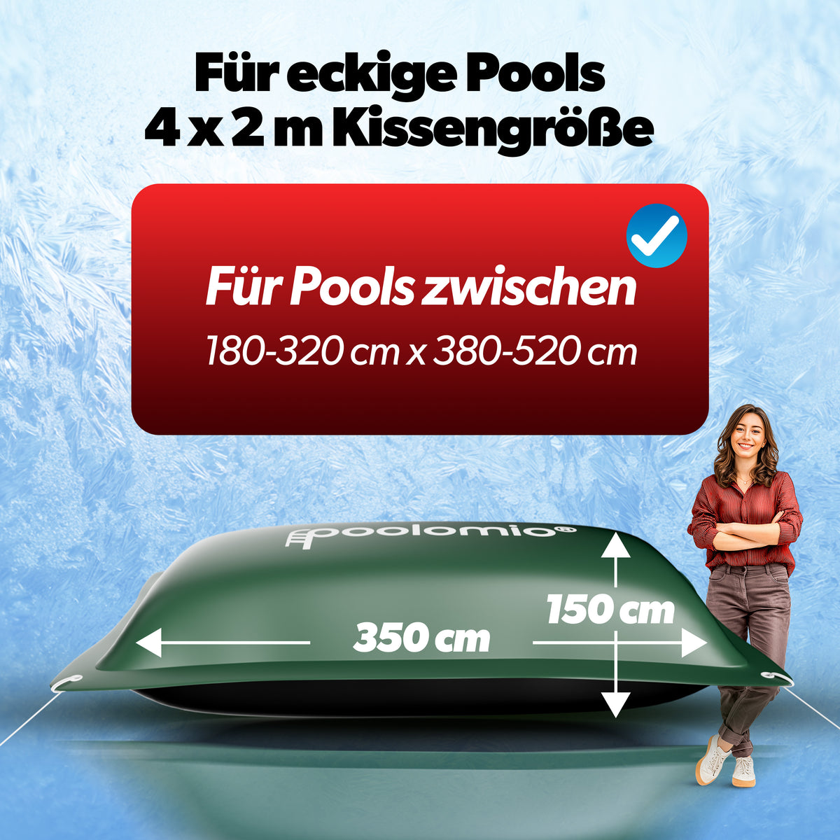 Poolkissen Rechteckig 4x2m | 420g/m²