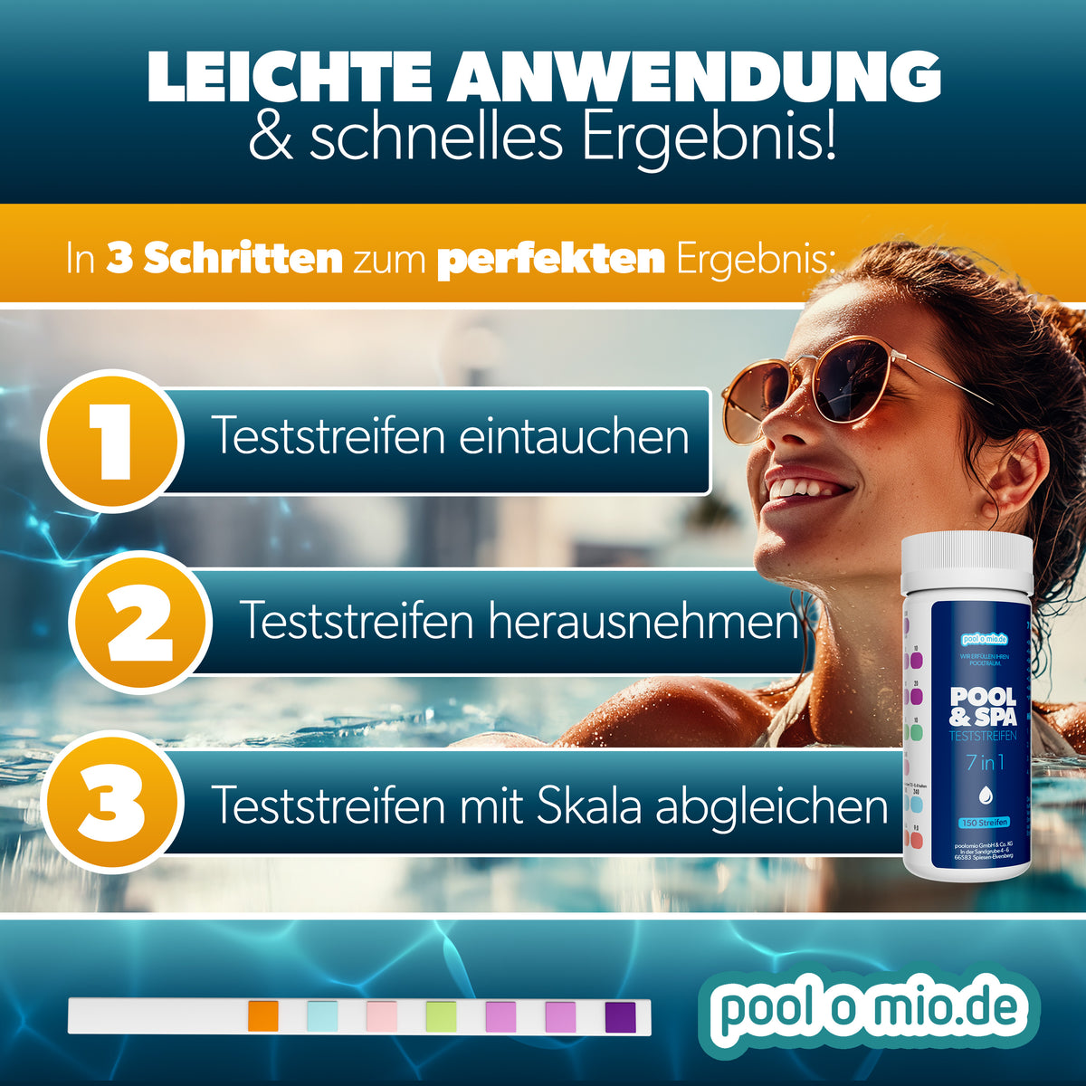 poolomio 7in1 Teststreifen Pool