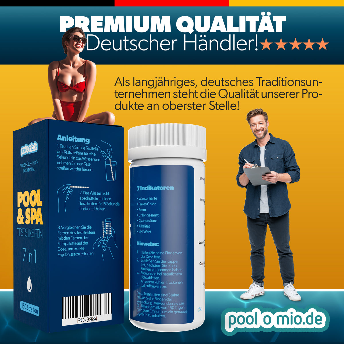 poolomio 7in1 Teststreifen Pool