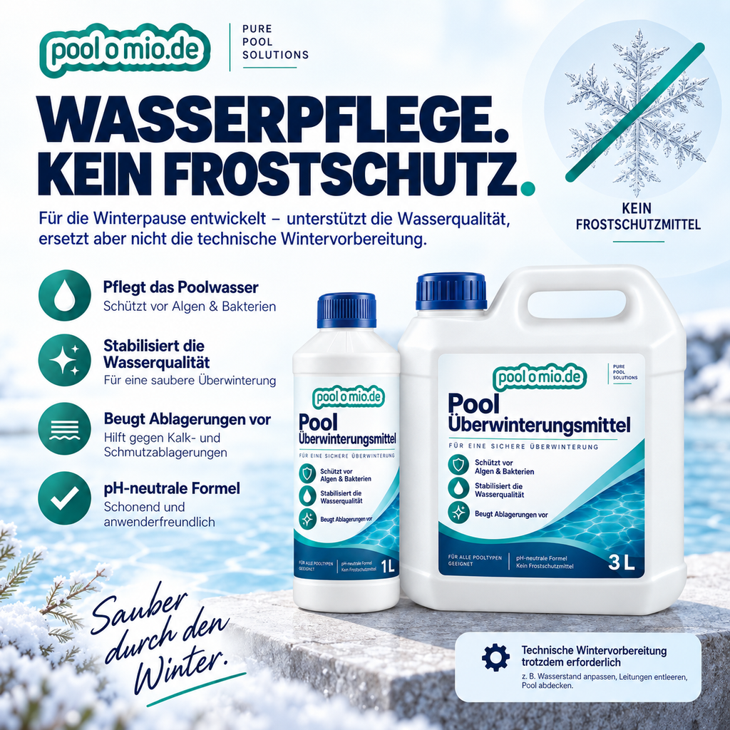 Poolomio Pool Überwinterungsmittel – Wasserpflege für den Winter