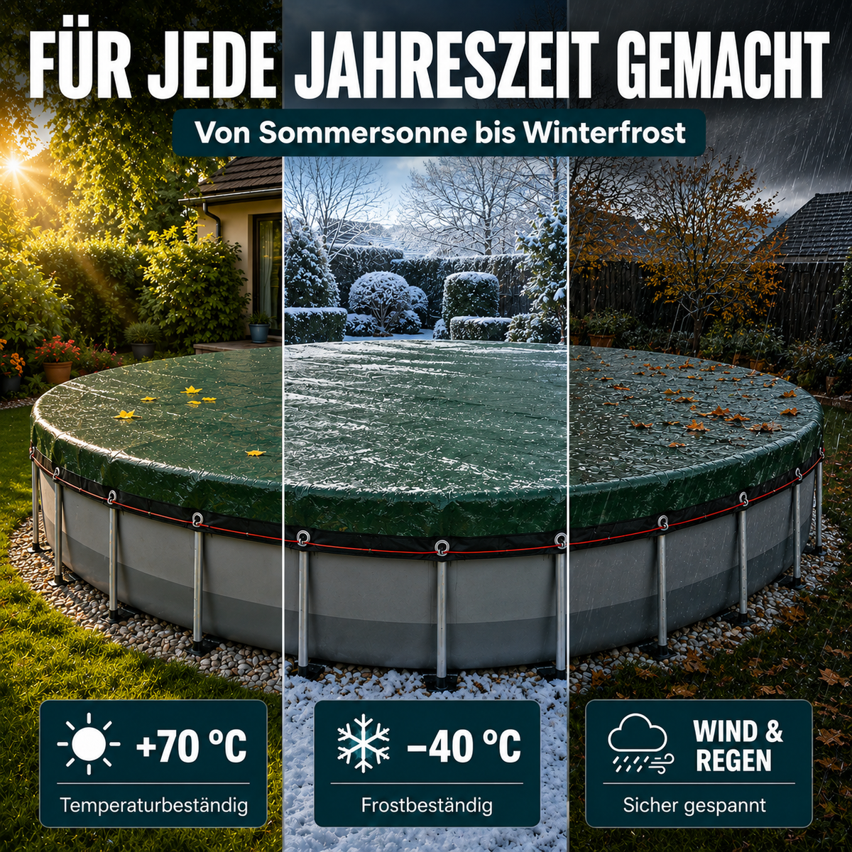 Poolabdeckung 2-in-1 Sommer & Winter
