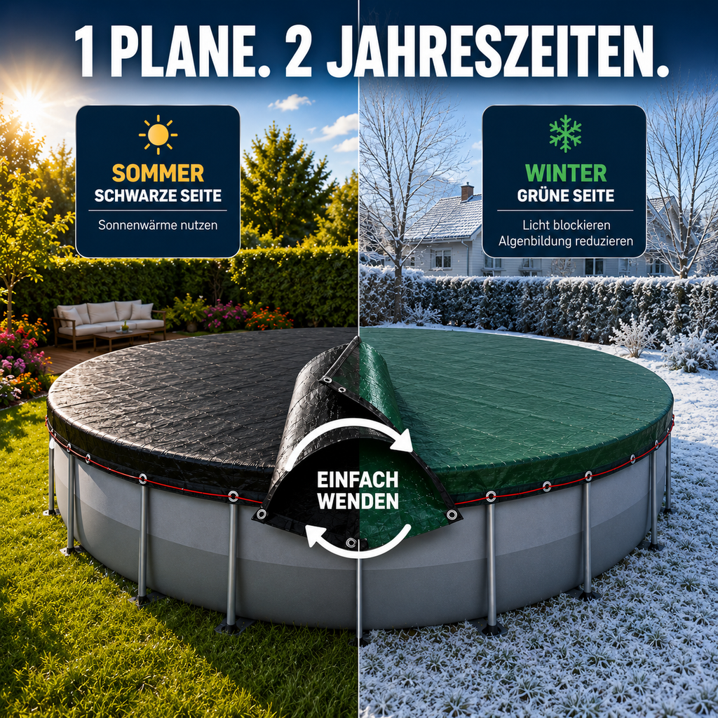Poolabdeckung 2-in-1 Sommer & Winter
