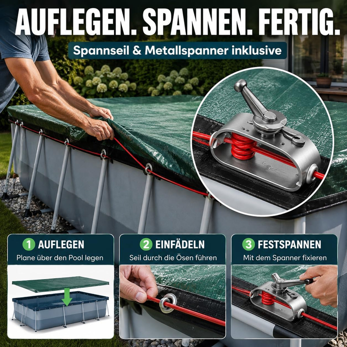 Poolabdeckung 2-in-1 Sommer & Winter